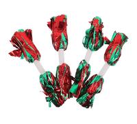 CLISPEED Pompones de Animadora con Asa de Bastón Tamaño Mediano Colores Rojo y Verde Mezclados 4 Piezas Metálicas Ligeras para Baile Equipos Deportivos y Eventos Escolares