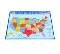 CLISPEED Póster Educativo Mapa de América 2 Piezas 50x35 Cm para Pared Mapa Geográfico Colorido y Resistente para Aulas y Hogar para Aprendizaje Escolar