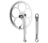CLISPEED Reemplazo de Piezas de Bicicleta con Plato y Brazo de manivela de Acero, 1 Set Robusto para Bicicletas Single Speed, Adecuado para Bike Repairing