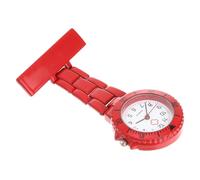 CLISPEED Reloj de enfermera para mujer con caja de plástico rojo para colgar con clip, esfera digital, adecuado para personal médico y estudiantes