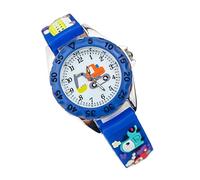 CLISPEED Reloj de Pulsera Infantil 3D Excavadora para Niños de Cuarzo Color Azul Oscuro Correa de Silicona Uso Diario y Aprendizaje Horario