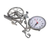 CLISPEED Reloj despertador de bicicleta vintage retro, reloj de escritorio plateado, material ABS, sonido fuerte, creativo, diseño simple, estilo llamativo para decoración de dormitorio