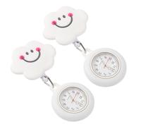 CLISPEED Reloj retráctil para médico, reloj de enfermera colgante con esfera impermeable y patrón de nube para profesionales de la salud y estudiantes de enfermería, 2 unidades