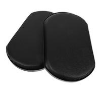 CLISPEED Reposapiernas Elevable para Silla de Ruedas 2 Piezas, Almohadilla de Soporte para Pantorrilla de Cuero Negro Resistente al Desgaste, Cojín Ergonómico Ligero Adecuado para