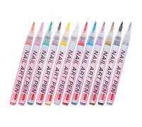 CLISPEED Rotuladores de Esmalte de Uñas para Adornos Pigmento Acrílico, 12 Piezas para Dibujo y Diseños DIY en Uñas, Herramienta Adecuada para Principiantes y Profesionales