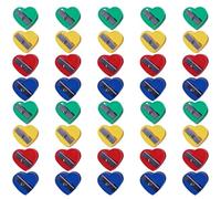 CLISPEED Sacapuntas Manual Diseño de Corazón Tamaño Mini 40 Unidades en Colores Surtidos Sacapuntas Pequeño para Papelería Infantil y Útiles Escolares