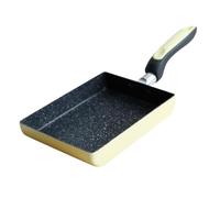 CLISPEED Sartén Tamagoyaki Antiadherente Cuadrada para Huevos Mango Compatible con Cocina Gas y Eléctrica Base Plana para Calor Uniforme Multifunción para Freír y Cocinar Color Aleatorio
