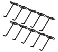 CLISPEED Set de 10 Ganchos Metálicos Negros de 10 CM para Tablero Perforado Agujeros Cuadrados, para Exhibición y Almacenamiento en Estanterías de Venta Minorista y Garaje