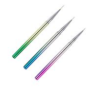 CLISPEED Set de 3 Pinceles para Decoración de Uñas, Punta Fina para Pintar Detalles y Dibujar Líneas, Material Plástico, Adecuado para Nail Art Profesional