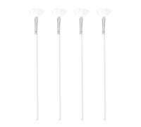 CLISPEED Set de 4 Pinceles de Abanico para Maquillaje Femenino, Suaves y Fáciles de Limpiar, Mango de Madera y Cerdas de Nylon, Ideales para Aplicar Mascarillas y Resaltar el Rostro