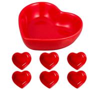 CLISPEED Set de 6 Platos de Cerámica para Salsa y Aperitivos Diseño de Corazón, Ideales para Cocina y Eventos Familiares