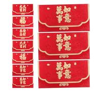 CLISPEED Sobres Rojos Chinos para Año Lunar 2026 Diseño Horizontal Largo Paquete de 6 Unidades X 5 Papel Grueso Color Rojo Brillante para Regalar Dinero en Festival de Estación y