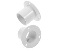 CLISPEED Soporte Ajustable para Barra de Armario y Cortina de Acero Inoxidable Blanco Estructura Doble Lateral, Fácil Instalación para Dormitorios y Armarios Pequeños, Pack de 2 Piezas