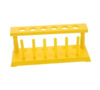 CLISPEED Soporte de Tubos de Desmontable Organizador de Equipos de Laboratorio de Plástico Amarillo con Huecos de Limpiar y Transportar para Experimentos de Química Escolar
