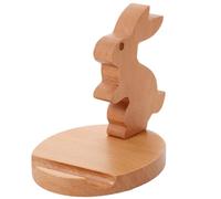 CLISPEED Soporte Forma de Conejo Adorable de Madera de Teléfono Móvil Borde Liso y Redondeado, Tacto Excelente para Escritorio Adecuado para Oficina