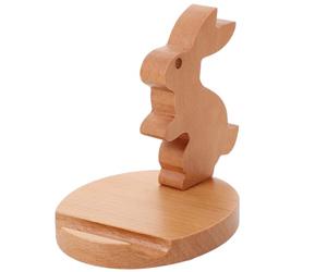 CLISPEED Soporte Forma de Conejo Adorable de Madera de Teléfono Móvil Borde Liso y Redondeado, Tacto Excelente para Escritorio Adecuado para Oficina