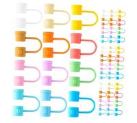 CLISPEED Tapas para Pajitas de Silicona Reutilizables 8 MM Antipolvo para Vasos y Botellas Set de 48 Piezas Multicolor 12 Colores X 4 Unidades Accesorios Prácticos para Bebidas