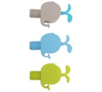 CLISPEED Tapones de Silicona para Botella de Vino Forma de Ballena y Delfín Set de 3 Piezas 1 Gris 2 Azules Sellado Hermético Reutilizables y Decorativos para Mantener Vino Fresco