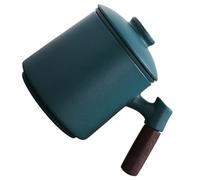 CLISPEED Taza de Cerámica Verde 400 Ml con Mango de Madera y Tapa, Juego de 3 Piezas con Infusor para Café y Té, Adecuado para Uso Doméstico y Oficina