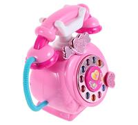 CLISPEED Teléfono de Juguete Simulación Giratoria Música E Historias Color Rosa sin Pilas Juguete Educativo para Desarrollo del Lenguaje y Habilidades Sociales Adecuado para