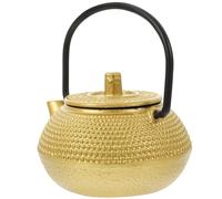CLISPEED Tetera de Hierro Fundido Pequeña Dorada Larga Durabilidad Olor, Adecuado para Té y Decoración Clásica en Cocina o Sala