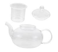 CLISPEED Tetera de Vidrio Resistente al Calor con Mango Cómodo para Fogón y Cocina de Inducción Hervidor Práctico para Té y Infusiones Hogar y Hostelería