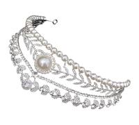 CLISPEED Tiara de Perlas E Imitación de Gemas para Novia en Boda, Diadema de Aleación de Zinc Reutilizable y Segura Diseño Elegante y Lujo Discreto