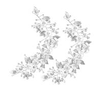 CLISPEED Tocado de Novia Plata Hecho a Mano Flores de Arcilla Polimérica y Hojas Metálicas, 2 Piezas Elegantes para Bodas y Eventos Obsequios