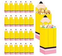 CLIUNT 24 Cajas de palomitas de maíz para lápices, Cajas de caramelos para lápices de regreso a clases, bolsas de regalo para profesores, para el primer día de la escuela, recuerdos de fiesta