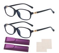 CLIUNT 2pcs Gafas Luz Azul Gafas Luz Azul Mujer Ovaladas Mujer para Ordenador Sin Graduar, Gafas de Lectura con Zoom Automático, para Pantallas de Ordenador Lectura Móvil