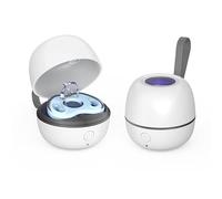 CLIUNT Esterilizador simulado UV, mini caja desinfectante UV-C para chupete, 99.99% de esterilización en 3 minutos, recargable tipo C, esterilizador simulado portátil para chupete de bebé, tetinas de