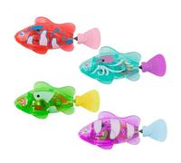 CLIUNT Genérico Juguete de Pez Nadador, 4 Piezas Robo Fish, Mágico Luminoso Peces Robot Activados por Agua Juguetes, Juguete Pesca para Piscinas Bañeras Gatos