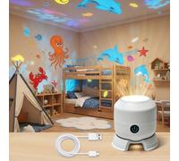 CLIUNT Proyector LED Giratorio Dinámico, Proyector LED Dinámico Giratorio de 360°, Luz de Proyección Rotativa Colorida Océano, Alimentado por USB, para Dormitorios, Salas de Estar y Baños