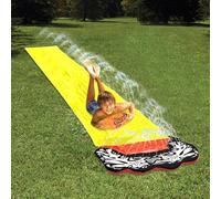 CLIUNT Tobogán de Agua, 480 x 70 cm Tobogán Acuático de Césped Resistente, Tobogán Acuático con Aspersor y 2 Bodyboards, para Patio Trasero, Diversión al Aire Libre en Verano (Amarillo)