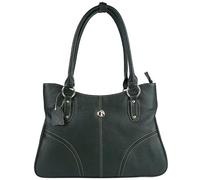 CLIVE PATTEN - Bolso de mano de piel pura para mujer, Bombay Botella Verde, M, Utilidad