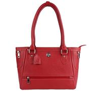 CLIVE PATTEN - Bolso de mano de piel pura para mujer, Rojo Bombay, M, Utilidad