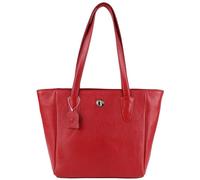 CLIVE PATTEN - Bolso de mano de piel pura para mujer, Rojo Bombay, M, Utilidad