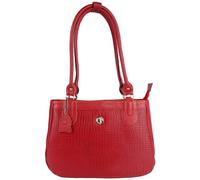 CLIVE PATTEN - Bolso de mano de piel pura para mujer, Rojo Bombay, M, Utilidad