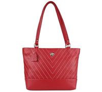 CLIVE PATTEN - Bolso de mano de piel pura para mujer, Rojo Bombay, M, Utilidad