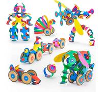 Clixo Wheel Creator Pack, paquete de 72 piezas - Juguete magnético de construcción. Azulejos magnéticos flexibles que aumentan la creatividad. Diseño aprobado por educadores para horas de juego STEM.