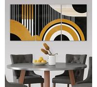 CLJKDX Cuadros Abstractos de Geometría de Mediados de Siglo Con Líneas Coloridas para Pared Póster Moderno para la Decoración de la Sala de Estar y la Cocina-50 * 70cm*3PCS (Sin marco)