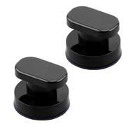 CLKE 2 tiradores de puerta con ventosa, autoadhesivos, con ventosa fuerte, asa portátil para puerta de cristal, puerta de balcón, armario de cajón, puerta de frigorífico, plástico ABS, negro