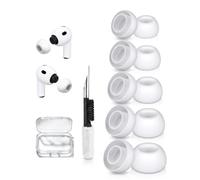 CLKE 5 pares de tapones de repuesto para AirPods Pro 3, puntas de repuesto de silicona para AirPods Pro con kit de limpieza, puntas de silicona para Airpods Pro 3 cabezales con caja de almacenamiento