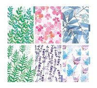 CLKE 6 espaciadores archivador A4, archivador espaciador A4 con 30 agujeros, 290 x 210 cm, decoración de flores, hierbas, hojas, para cuaderno de notas, archivos
