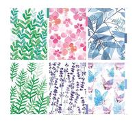 CLKE 6 separadores de plástico A5 con 6 agujeros, hojas de separación A5, 6 estilos de decoración de flores, hierbas, hojas, para cuaderno, archivos