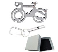 CLKE - Herramienta multifunción para bicicleta 10 en 1, llavero para bicicleta, con silbador, abridor de botellas, abrebotellas, velo,multitool bicicleta compacta de aleación de aluminio para