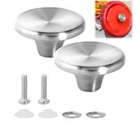 CLKE Juego de 2 manijas de repuesto para horno holandés para Lodge, pomos de tapa de sartén de 5,1 cm, asas de tapa de acero inoxidable, cubierta de perilla de repuesto, mango de olla para Le Creuset,