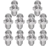 CLKE - Lubricador recto de acero inoxidable 304, engrasador M6, lubricador de rosca, accesorios para pistola de grasa, cabeza de engrase recta para motocicleta, M6 x 1 mm (plata)