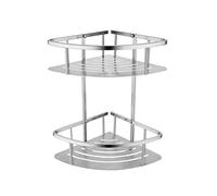 CLLBANT Estante esquinero para Ducha montado en la Pared Cesta Triangular para Carrito de Ducha Baño Estantes de baño de 2 Niveles Acero Inoxidable 304 Doble TR