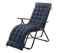 CLLC SPIOKLFD Sundlight - Cojines para Silla o Tumbona, Cojines para Patio, colchón reclinable, Acolchado Grueso, cojín de Asiento reclinable con Lazos (Azul Marino, 155 x 48 x 8 cm)